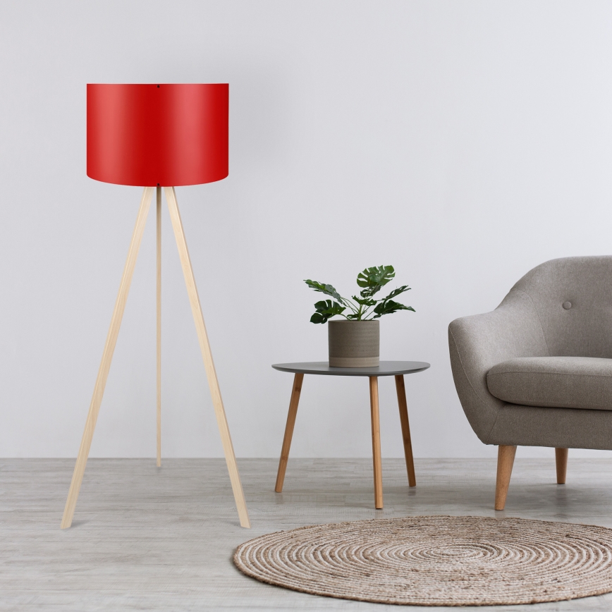 Stojací lampa AYD 1xE27/40W/230V červená/béžová