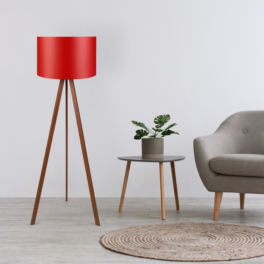 Stojací lampa AYD 1xE27/40W/230V červená/hnědá