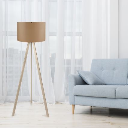 Stojací lampa AYD 1xE27/40W/230V hnědá/béžová