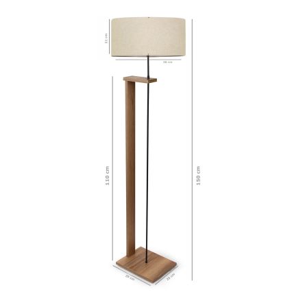 Stojací lampa AYD 1xE27/40W/230V hnědá/béžová