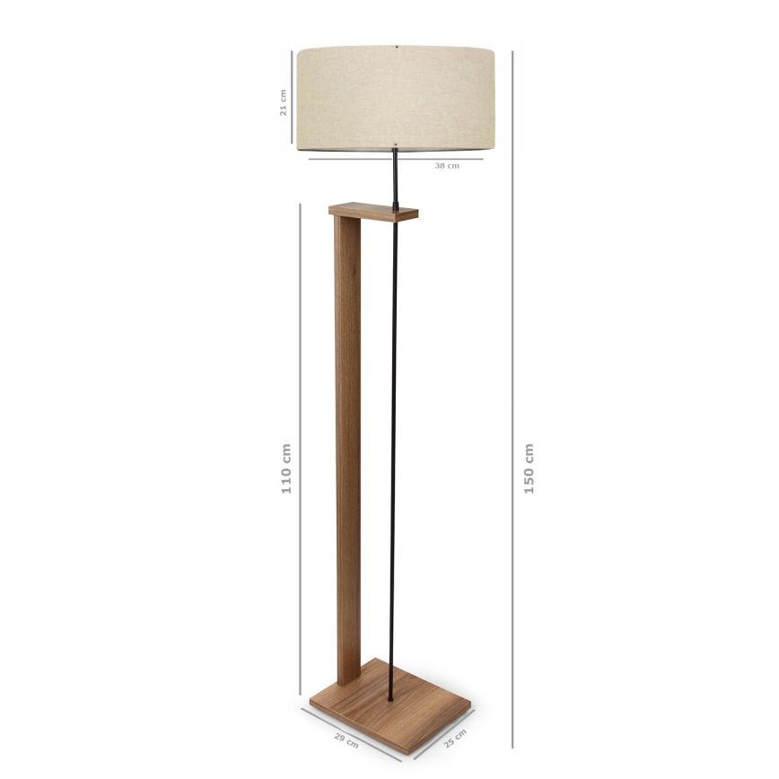 Stojací lampa AYD 1xE27/40W/230V hnědá/béžová