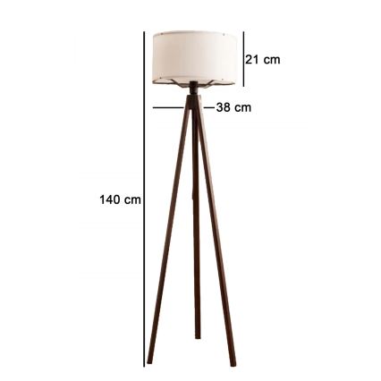 Stojací lampa AYD 1xE27/40W/230V hnědá/bílá