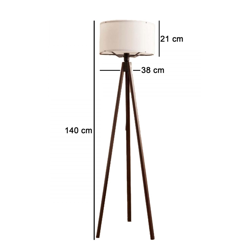 Stojací lampa AYD 1xE27/40W/230V hnědá/bílá