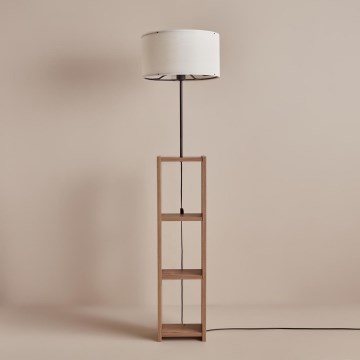 Stojací lampa AYD 1xE27/40W/230V hnědá/bílá
