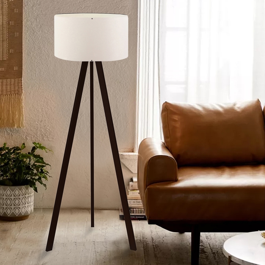 Stojací lampa AYD 1xE27/40W/230V hnědá/bílá