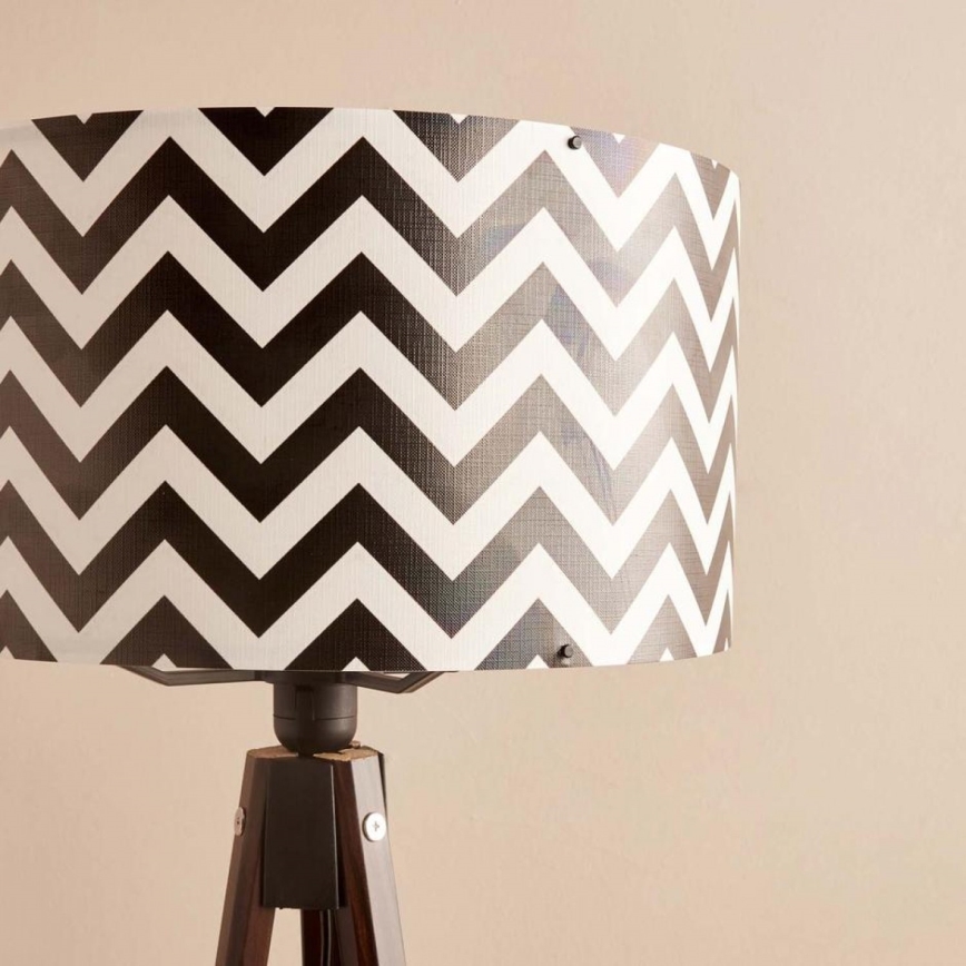 Stojací lampa AYD 1xE27/40W/230V hnědá/černá/bílá