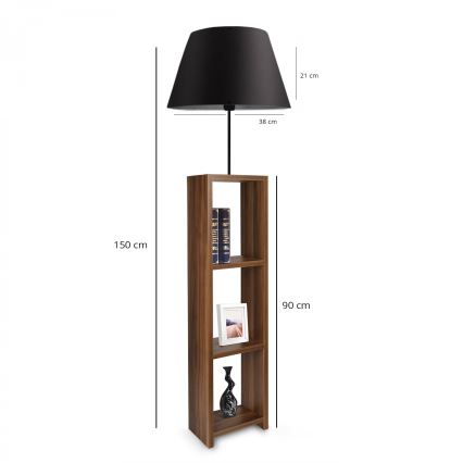Stojací lampa AYD 1xE27/40W/230V hnědá/černá