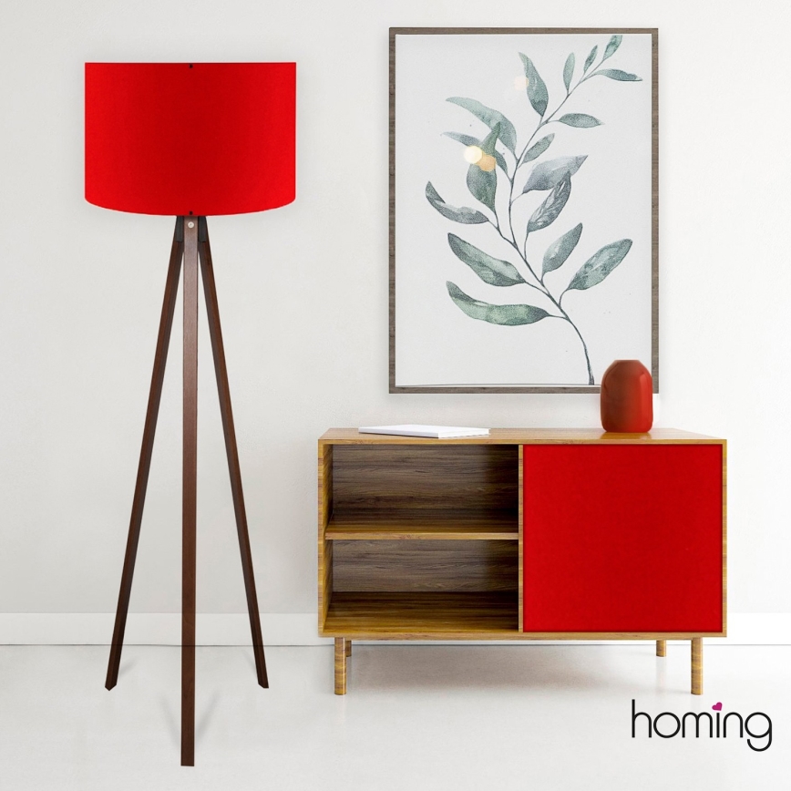 Stojací lampa AYD 1xE27/40W/230V hnědá/červená