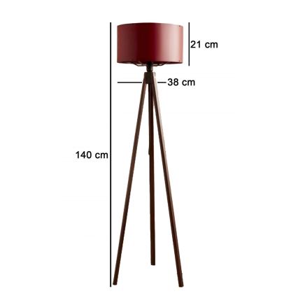 Stojací lampa AYD 1xE27/40W/230V hnědá/červená