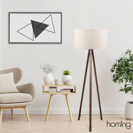 Stojací lampa AYD 1xE27/40W/230V hnědá/krémová