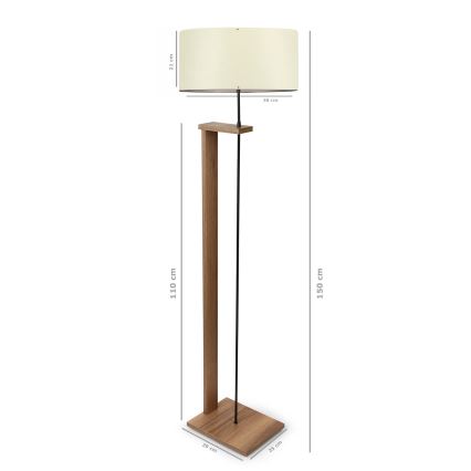 Stojací lampa AYD 1xE27/40W/230V hnědá/krémová
