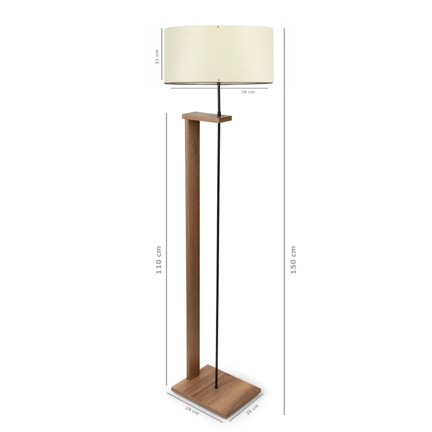 Stojací lampa AYD 1xE27/40W/230V hnědá/krémová
