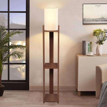 Stojací lampa AYD 1xE27/40W/230V hnědá/krémová