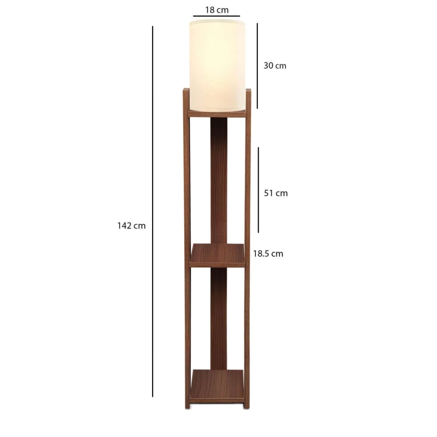 Stojací lampa AYD 1xE27/40W/230V hnědá/krémová