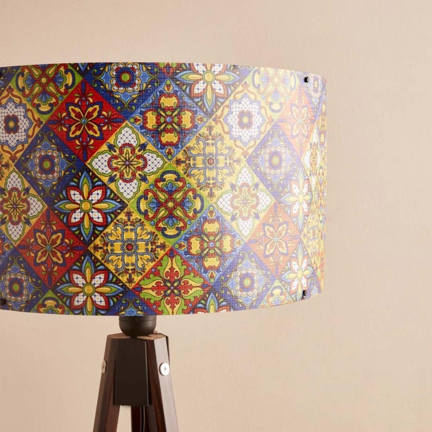 Stojací lampa AYD 1xE27/40W/230V hnědá/pestrobarevná