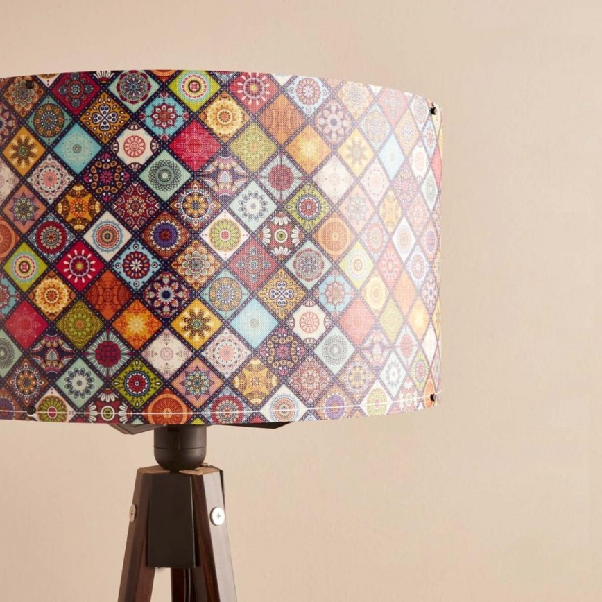 Stojací lampa AYD 1xE27/40W/230V hnědá/pestrobarevná