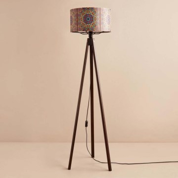 Stojací lampa AYD 1xE27/40W/230V hnědá/pestrobarevná