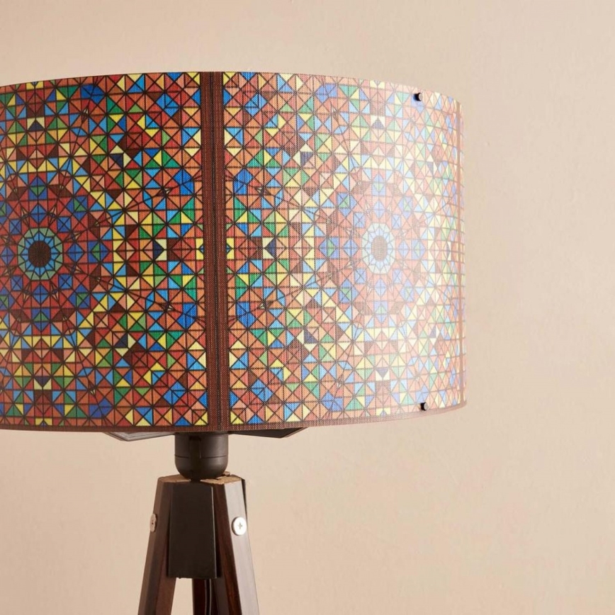 Stojací lampa AYD 1xE27/40W/230V hnědá/pestrobarevná
