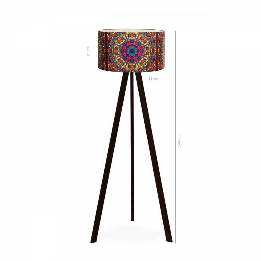 Stojací lampa AYD 1xE27/40W/230V hnědá/pestrobarevná