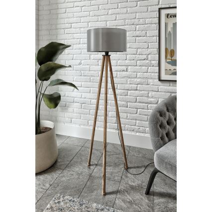 Stojací lampa AYD 1xE27/40W/230V hnědá/šedá