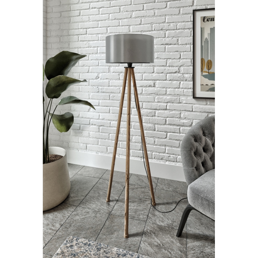 Stojací lampa AYD 1xE27/40W/230V hnědá/šedá