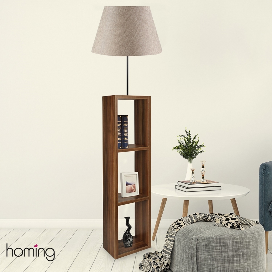 Stojací lampa AYD 1xE27/40W/230V hnědá/šedá