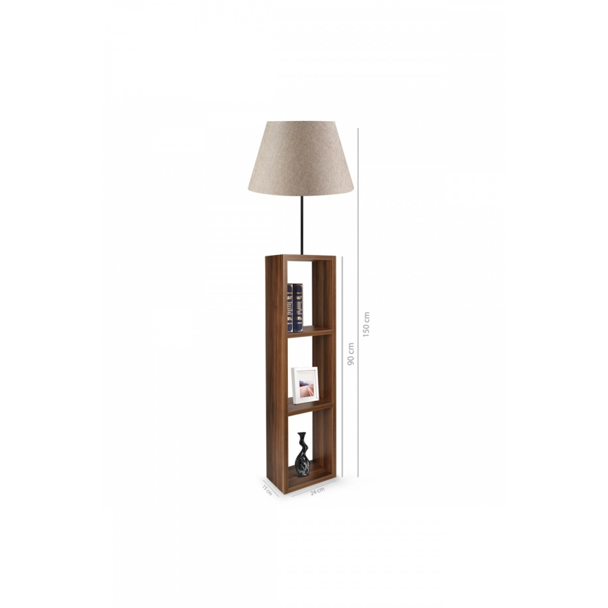 Stojací lampa AYD 1xE27/40W/230V hnědá/šedá