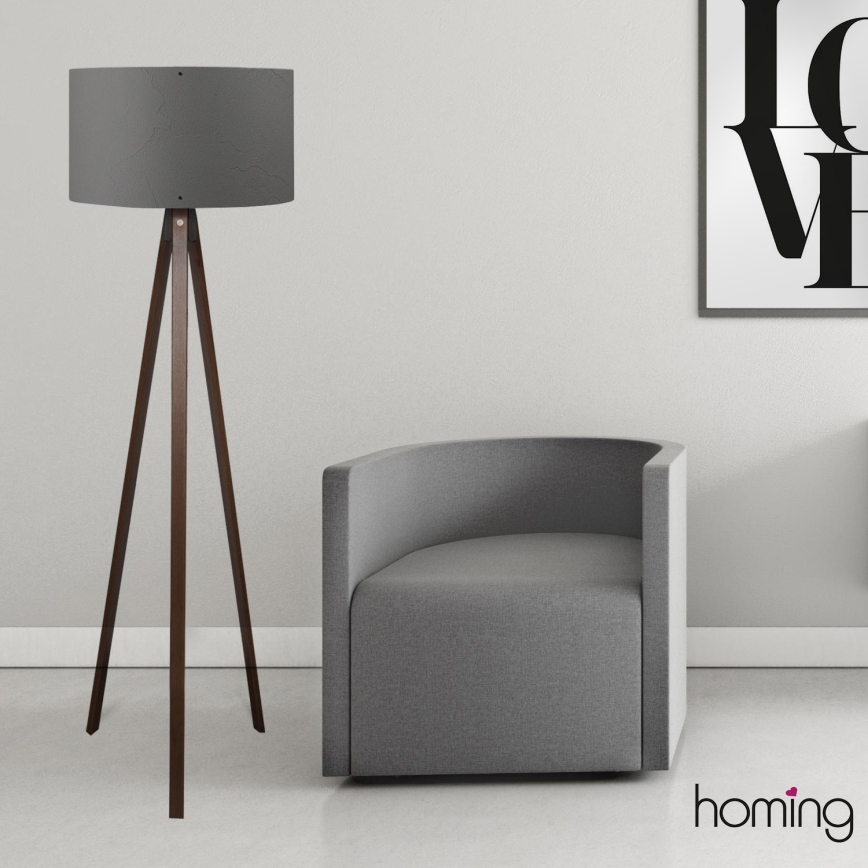 Stojací lampa AYD 1xE27/40W/230V hnědá/šedá