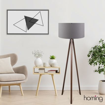 Stojací lampa AYD 1xE27/40W/230V hnědá/šedá