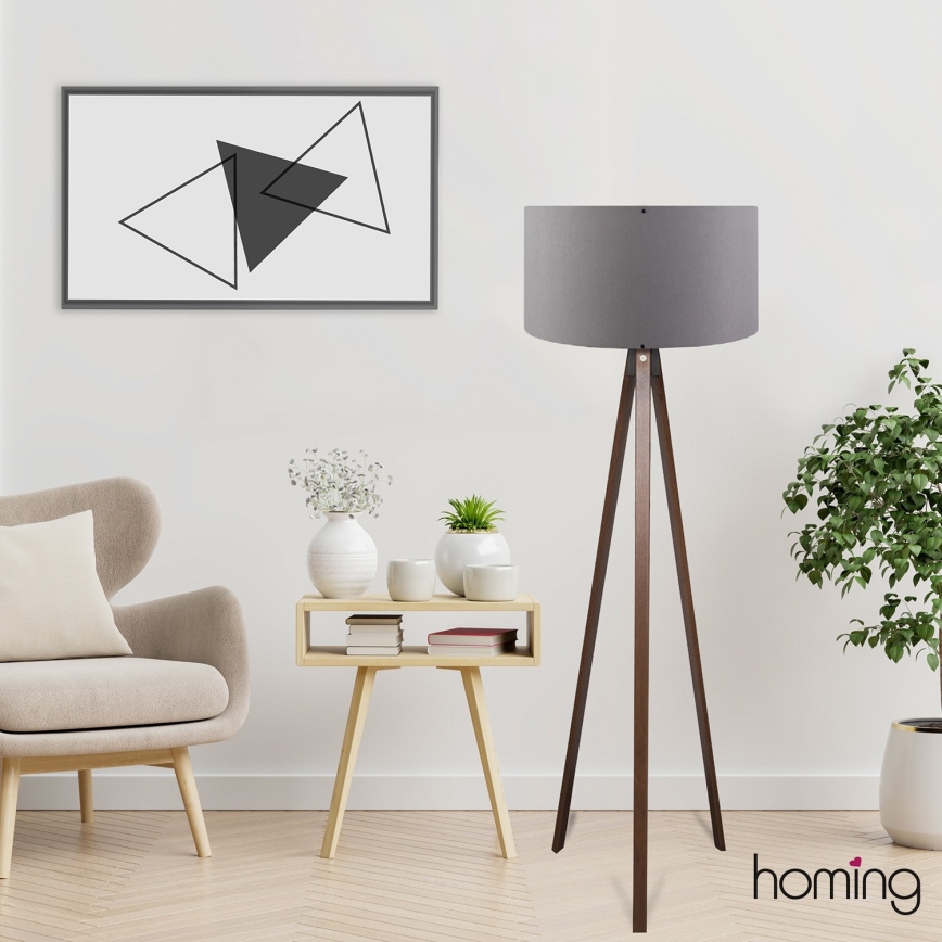Stojací lampa AYD 1xE27/40W/230V hnědá/šedá