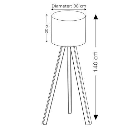 Stojací lampa AYD 1xE27/40W/230V modrá/béžová