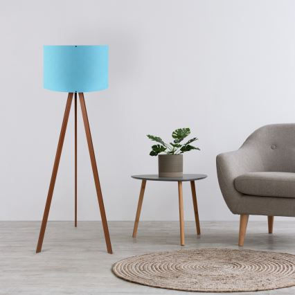 Stojací lampa AYD 1xE27/40W/230V modrá/hnědá
