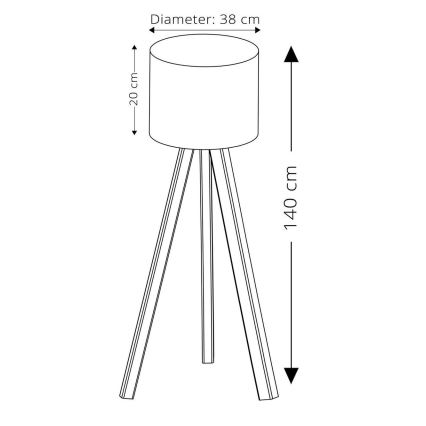 Stojací lampa AYD 1xE27/40W/230V modrá/hnědá