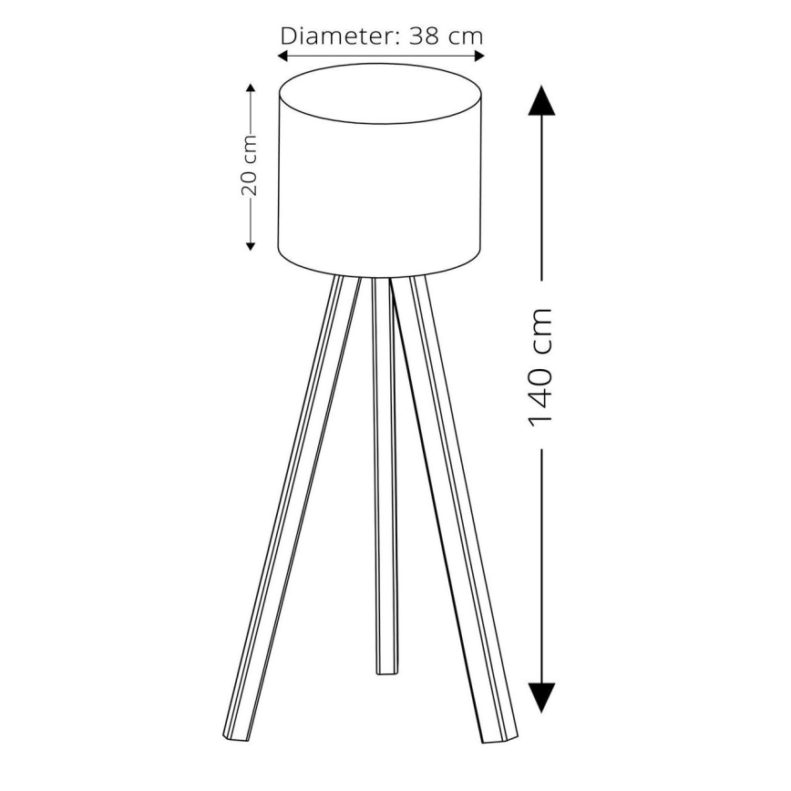 Stojací lampa AYD 1xE27/40W/230V modrá/hnědá