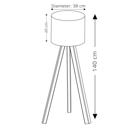 Stojací lampa AYD 1xE27/40W/230V růžová/béžová