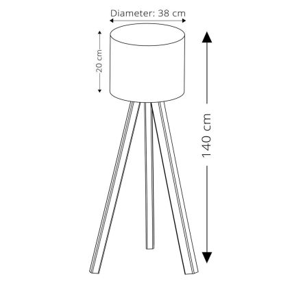 Stojací lampa AYD 1xE27/40W/230V růžová/hnědá