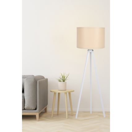 Stojací lampa AYD 1xE27/60W/230V béžová/bílá