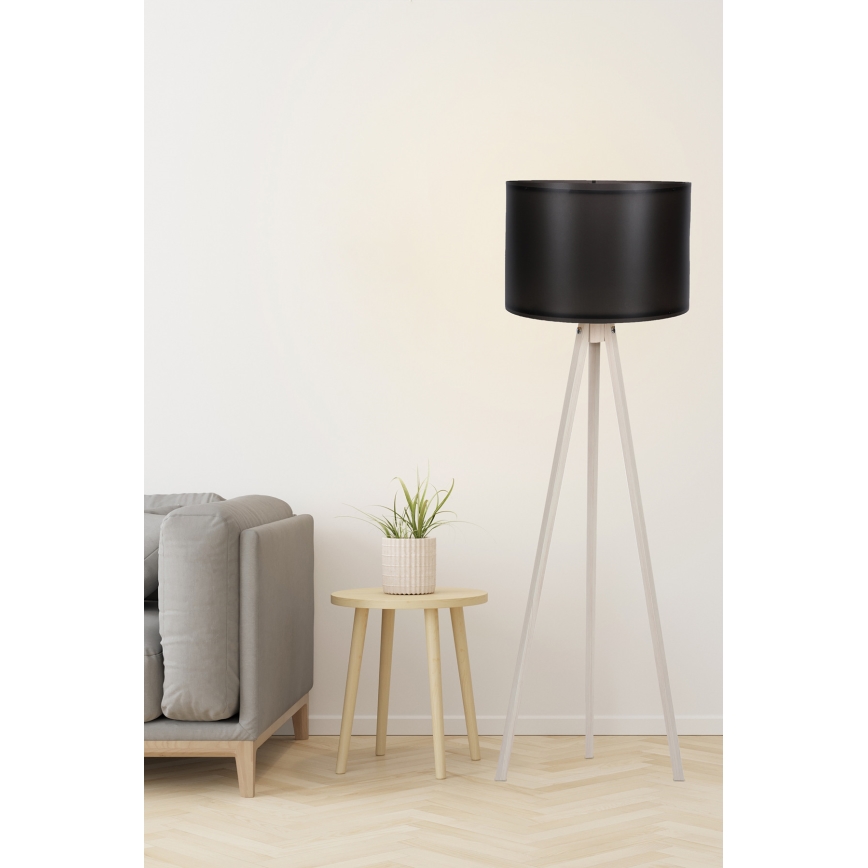 Stojací lampa AYD 1xE27/60W/230V černá/béžová