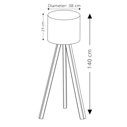 Stojací lampa AYD 1xE27/60W/230V černá/hnědá