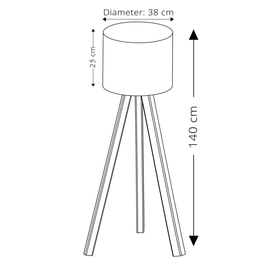 Stojací lampa AYD 1xE27/60W/230V černá/hnědá