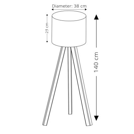 Stojací lampa AYD 1xE27/60W/230V černá/hnědá