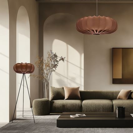 Stojací lampa CAFEE 1xE27/40W/230V hnědá/černá