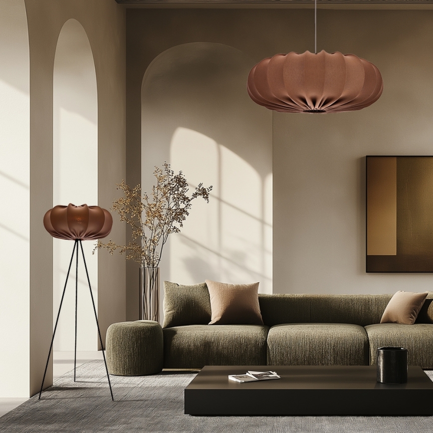 Stojací lampa CAFEE 1xE27/40W/230V hnědá/černá