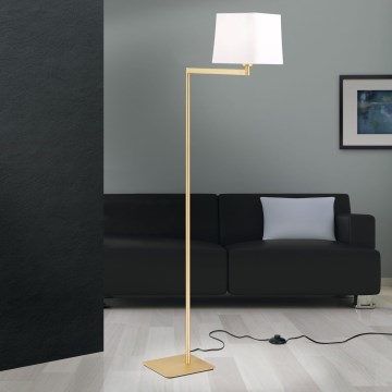 Stojací lampa CARLTON 1xE27/40W/230V bílá/zlatá