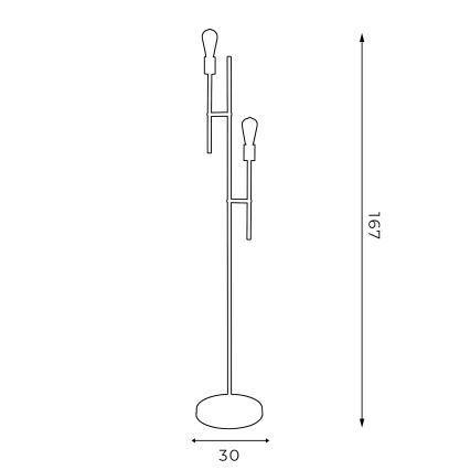 Stojací lampa CARTAGO 2xE27/60W/230V černá