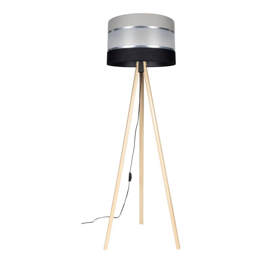 Stojací lampa CORAL 1xE27/60W/230V béžová/černá/šedá/matný chrom