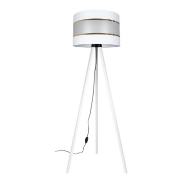 Stojací lampa CORAL 1xE27/60W/230V bílá/zlatá