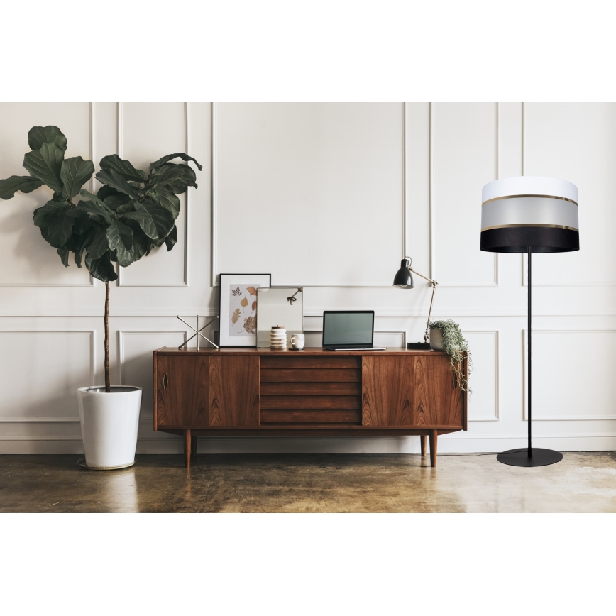 Stojací lampa CORAL 1xE27/60W/230V černá/bílá