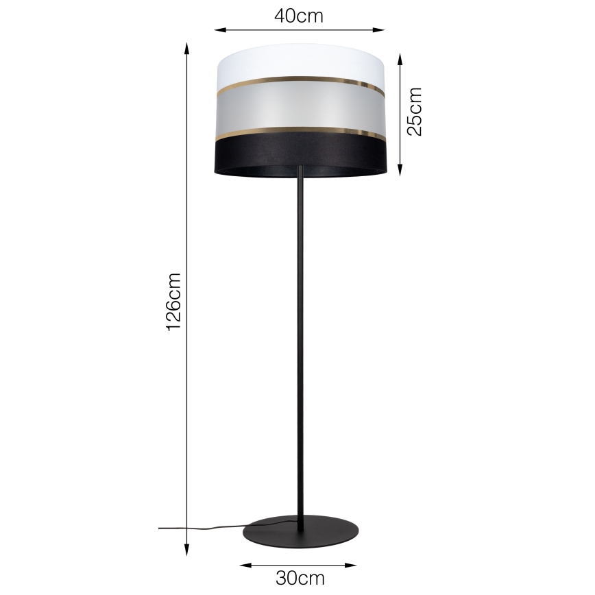 Stojací lampa CORAL 1xE27/60W/230V černá/bílá