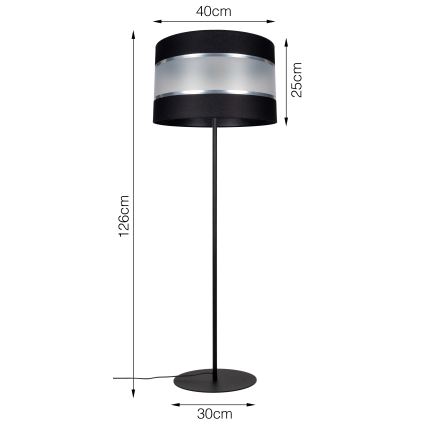 Stojací lampa CORAL 1xE27/60W/230V černá